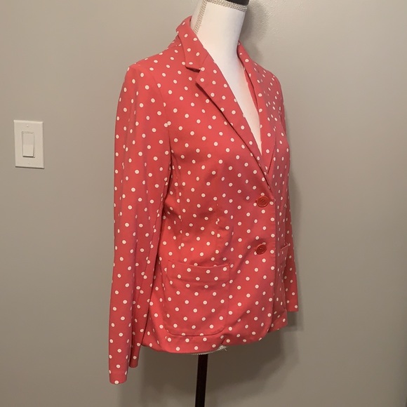 Talbots Polka Dot Pink and White Jersey Jacket Mp - Picture 2 of 6